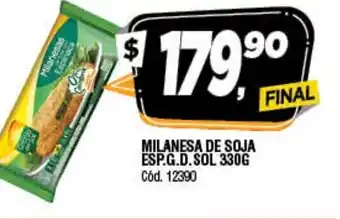 Supermercados Yaguar Milanesa De Soja Esp. G.D 330g oferta