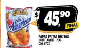 Supermercados Yaguar Papas Fritas Nikitos Cort.Amer 70g oferta