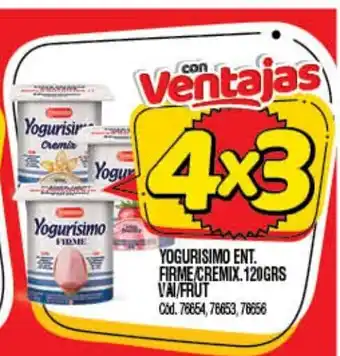 Supermercados Yaguar Yogurisimo ent Firme/Cremix. 120grs vai/frut oferta