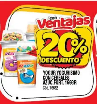 Supermercados Yaguar Yogur Yogurisimo con Cereales Azuc.Fort 166gr oferta