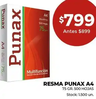 Super MAMI Punax Resma A4 75 gr. 500 Hojas oferta