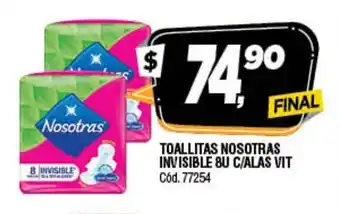 Supermercados Yaguar Nosotres Toallitas Invisible 8 u c/Alas Vit oferta