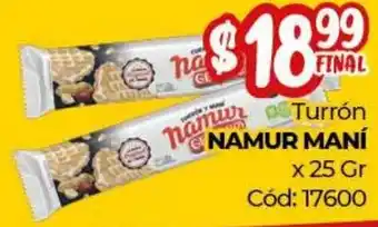 Diarco Namur Maní Turrón x 25 gr. oferta