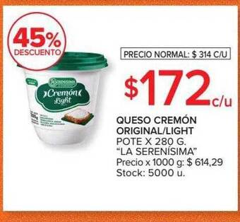 Carrefour Queso Cremón Original Light oferta