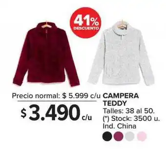 Carrefour Campera Teddy 41% Descuento oferta