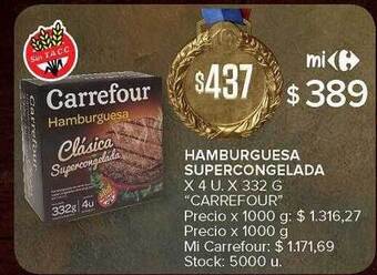 Carrefour Hamburguesa Supercongelada oferta