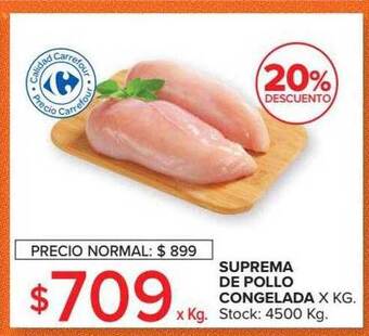 Carrefour Suprema De Pollo Congelada 20% Descuento oferta