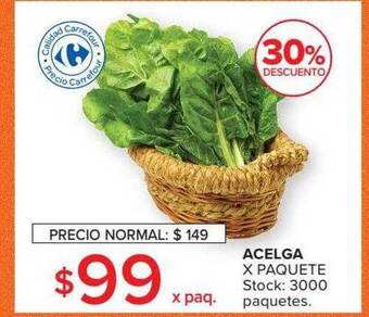 Carrefour Acelga 30% Descuento oferta