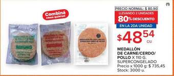 Carrefour Medallón De Carne Cerdo Pollo Supercongelado Llevando 2 Unidades 80% Descuento En La 2da Unidad oferta