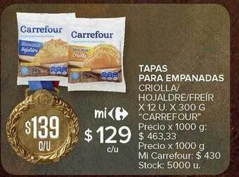 Carrefour Tapas Para Empanadas oferta