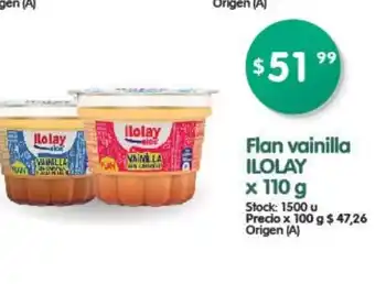 Supermercados Buenos Días Ilolay Flan Vainilla x 110 g oferta