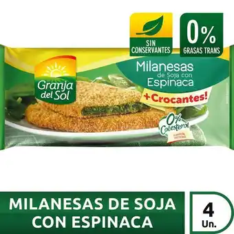 Coto Milanesa soja c/espinaca granja del paq 330 grm oferta