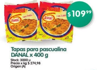 Supermercados Buenos Días Danal Tapas para pascualina x 400 g oferta