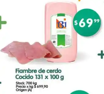 Supermercados Buenos Días 131 Fiambre de cerdo Cocido x 100 g oferta