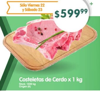 Supermercados Buenos Días Costeletas de Cerdo x 1 kg oferta