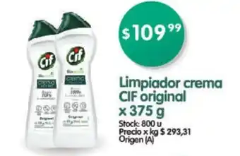 Supermercados Buenos Días Cif Limpiador crema original x 375 g oferta