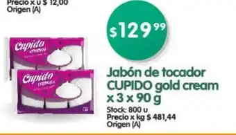 Supermercados Buenos Días Cupido Jabón de tocador gold cream x 3 x 90 g oferta