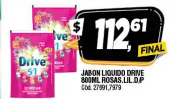 Supermercados Yaguar Drive Jabon Liquido 800ml Rosas Lil. D/P oferta