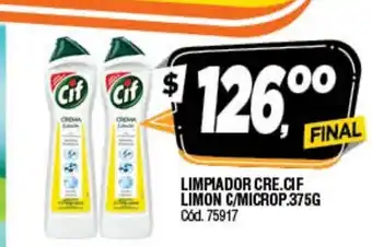 Supermercados Yaguar Cif Limpiador Cre. Limon C/Microp 375g oferta
