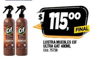 Supermercados Yaguar Cif lustra Muebles Ultra Gat 400ml oferta