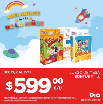 Supermercados DIA Juego De Mesa Bontus x 1 u. oferta