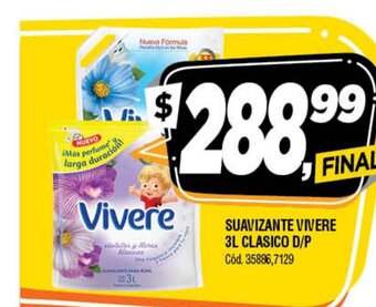 Supermercados Yaguar Vivere Suavizante 3L Clasico D/P oferta