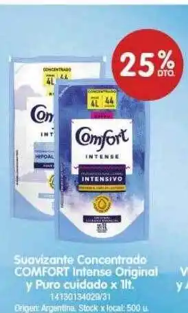Disco Suavizante concentrado comfort intense original y pouro cuidado oferta