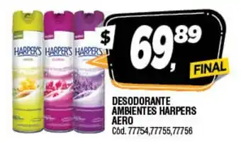 Supermercados Yaguar Harpers Desodorante Ambientes Aero oferta