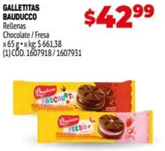 Bauducco Galletitas Rellenas Chocolate / Fresa x 65 g
