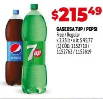 Makro 7up / Pepsi Gaseosa Free / Regular x 2.25 Lt oferta