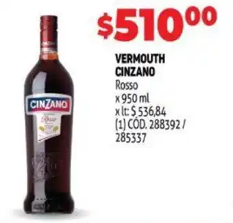Makro Cinzano Vermouth Rosso x 950 ml oferta