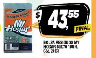 Supermercados Yaguar My Hogar Bolsa Residuos 50x0 10un oferta