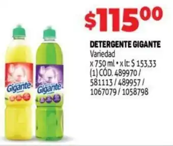Makro Gigante Detergente Variedad x 750 ml oferta