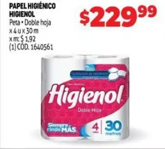 Makro Higienol Papel Higiénico Peta Doble Hoja x 4 u x 30 m oferta