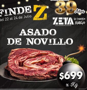 Supermercados Zeta Asado de Novillo oferta