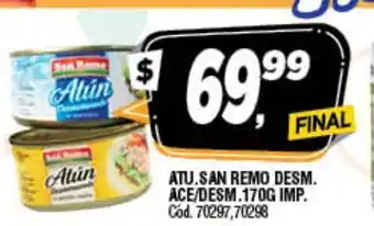Supermercados Yaguar Atún San Remo Desm Ace/Desm 170g Imp oferta