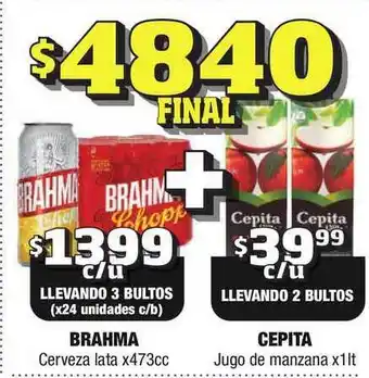 Maxi Ofertas Brahma Cerveza Cepita Jugo De Manzana oferta