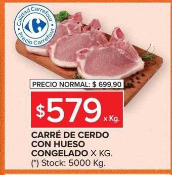 Carrefour Market Carré de cerdo con hueso congelado oferta