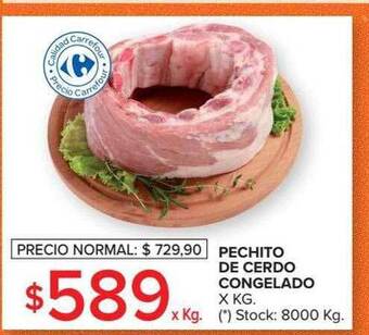 Carrefour Market Pechito de cerdo congelado oferta