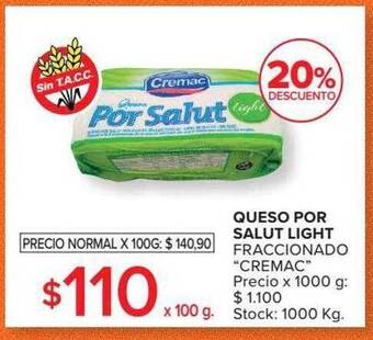 Carrefour Market Queso por salut light fraccionado oferta