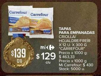 Carrefour Market Tapas para empanadas oferta