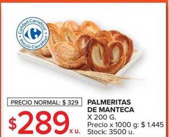 Carrefour Market Palmeritas de manteca oferta