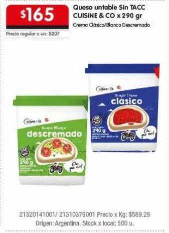 Disco Queso untable sin tacc cuisine & co oferta