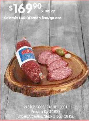 Salamín lario picado fino grueso