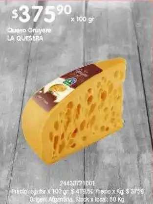 Disco Queso gruyere la quesera oferta
