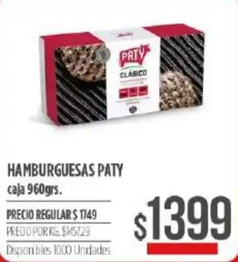 Supermercados Vea Paty Hamburguesas Caja 960 grs oferta