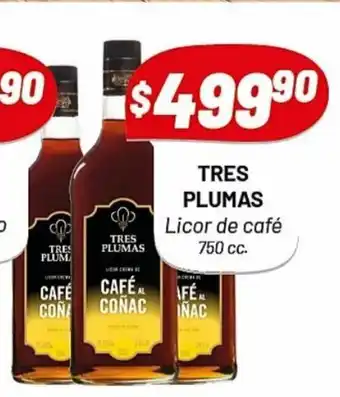 Almacor Tres Plumas Licor de Café 750 cc oferta