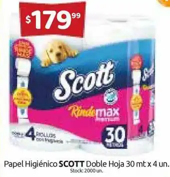 Cordiez Papel Higiénico Scott Doble Hoja 30mt x 4un oferta