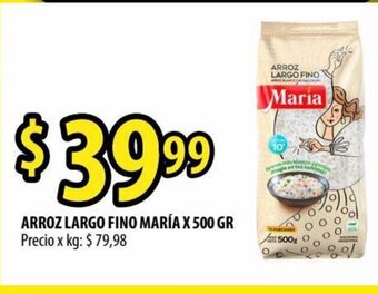 Punto Mayorista Arroz Largo Fino María x 500 gr oferta