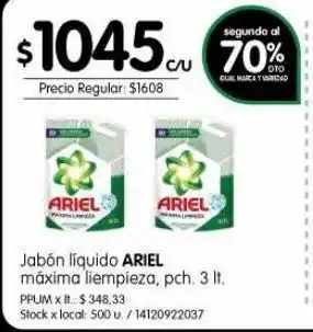 Jumbo Jabón líquido ariel 3l oferta
